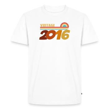 T-Shirt 10 Ans 2016 Rock Style - T-shirt Premium bio Homme - blanc - Devant - Nico (187cm)