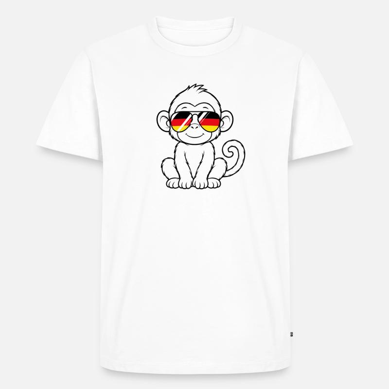 German flag monkey german Germany monkey - Men's Premium Organic T-Shirt - white