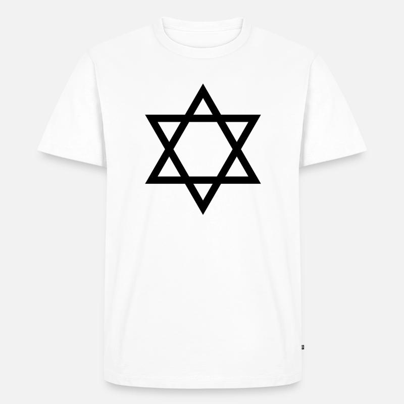 Davidkreuz - Männer Premium Bio T-Shirt - Weiß