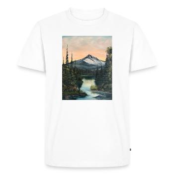 Mountain lake in the evening light - Men's Premium Organic T-Shirt - white - Front - Nico (187cm)