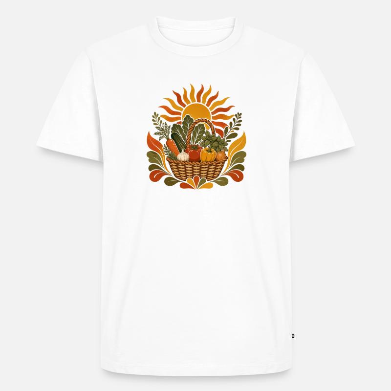 Sommerernte Korb - Männer Premium Bio T-Shirt - Weiß