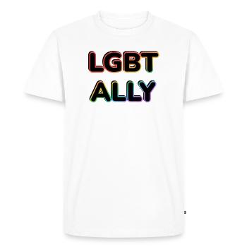 LGBT ALLY  - Men's Premium Organic T-Shirt - white - Front - Nico (187cm)