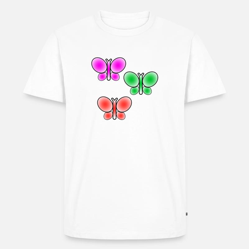 Schmetterlinge - Männer Premium Bio T-Shirt - Weiß