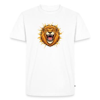Tête de lion en choc coloré - T-shirt Premium bio Homme - blanc - Devant - Nico (187cm)