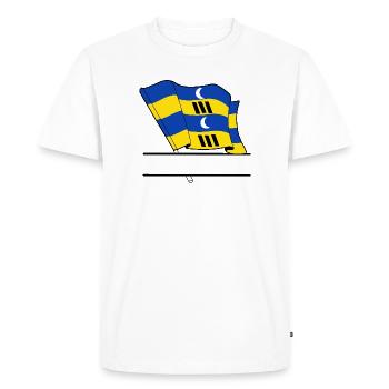 Drapeau Ameland – Conception sur mesure de l’île - T-shirt Premium bio Homme - blanc - Devant - Nico (187cm)