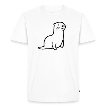 loutre - T-shirt Premium bio Homme - blanc - Devant - Nico (187cm)