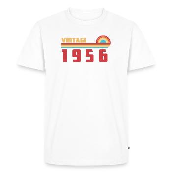 70 Year Old School Tee Born 1956 - Men's Premium Organic T-Shirt - white - Front - Nico (187cm)