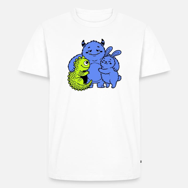 Monstres mignons - T-shirt Premium bio Homme - blanc
