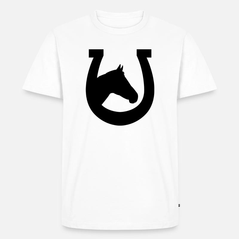 Hufeisen - Männer Premium Bio T-Shirt - Weiß