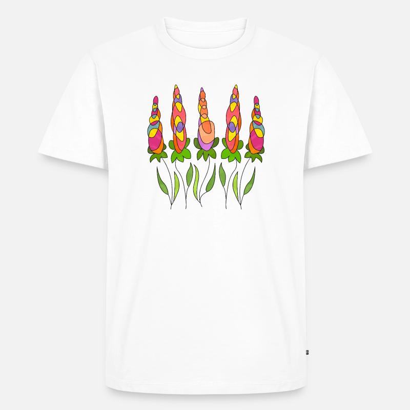 Blumen - Männer Premium Bio T-Shirt - Weiß