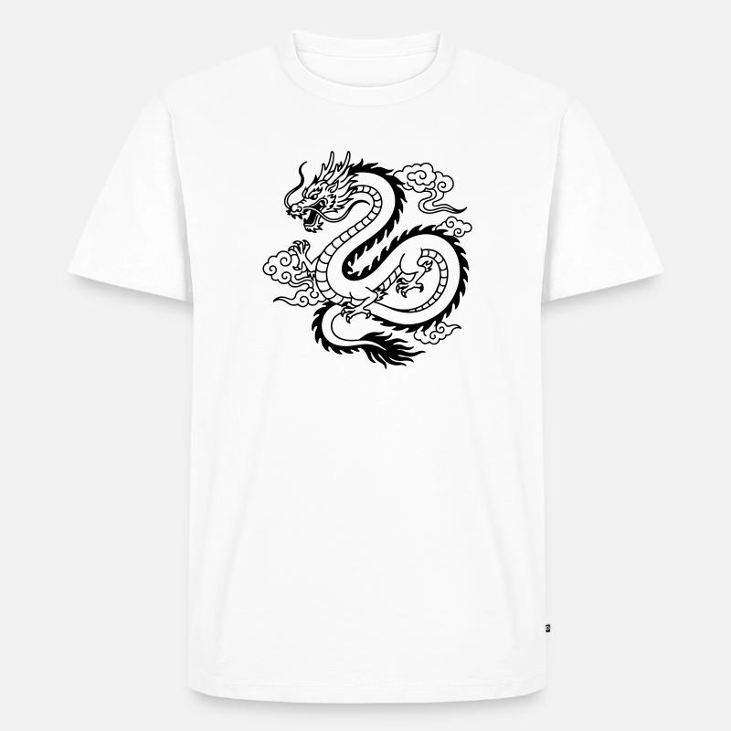 Chinesischer Drache - Männer Premium Bio T-Shirt - Weiß
