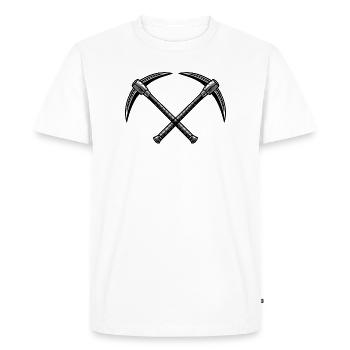 Pioches croisées - T-shirt Premium bio Homme - blanc - Devant - Nico (187cm)