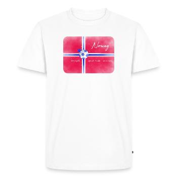 Drapeau norvégien avec maillot de football matchs internationaux - T-shirt Premium bio Homme - blanc - Devant - Nico (187cm)