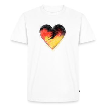Maillot de supporter de football en forme de croquis de cœur d’Allemagne - T-shirt Premium bio Homme - blanc - Devant - Nico (187cm)