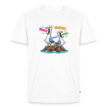 Mama Seagulls Humor Mother's Day - Men's Premium Organic T-Shirt - white - Front - Nico (187cm)