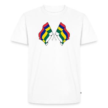 Drapeaux croisés de Terschelling – Fierté insulaire - T-shirt Premium bio Homme - blanc - Devant - Nico (187cm)