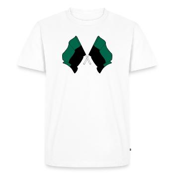 Texel Crossed Flags – Fierté de l’île - T-shirt Premium bio Homme - blanc - Devant - Nico (187cm)