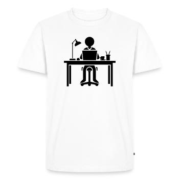 Worker Computer Job Office Learning - Men's Premium Organic T-Shirt - white - Front - Nico (187cm)