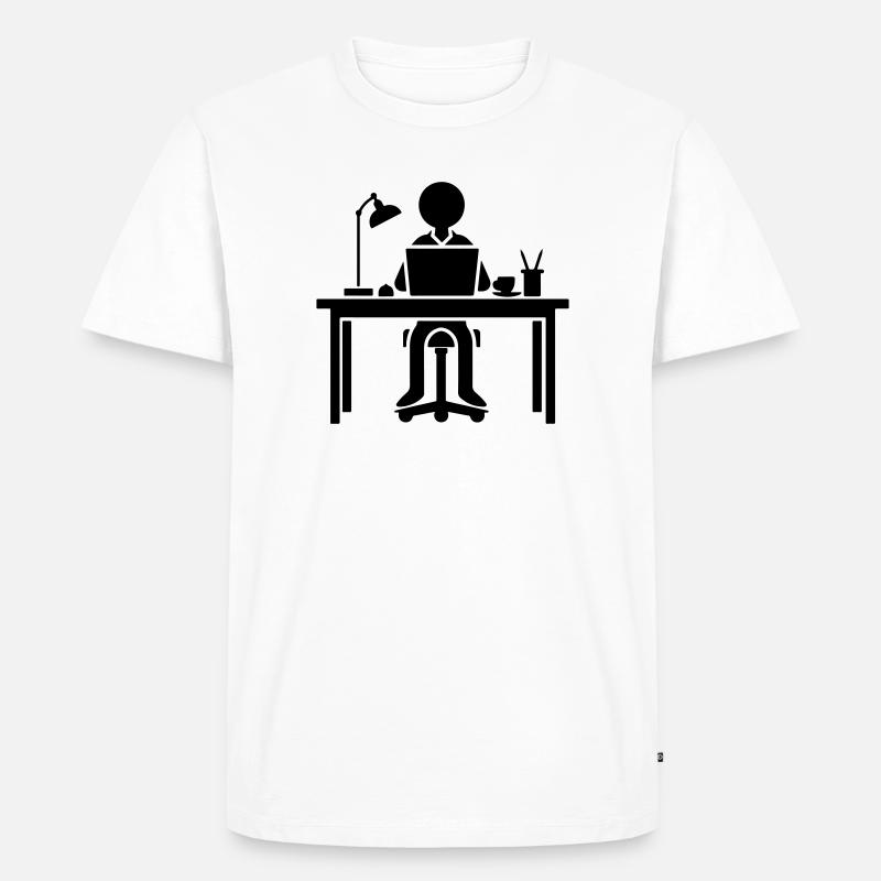 Arbeiter Computer Job Büro Lernen - Männer Premium Bio T-Shirt - Weiß