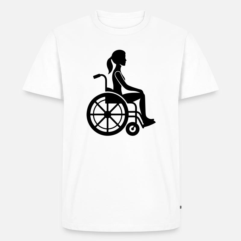 Frau im Rollstuhl - Männer Premium Bio T-Shirt - Weiß