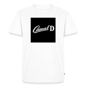 Écriture D Vintage Casual - T-shirt Premium bio Homme - blanc - Devant - Nico (187cm)