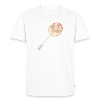 Esquisse de raquette de badminton - T-shirt Premium bio Homme - blanc - Devant - Nico (187cm)
