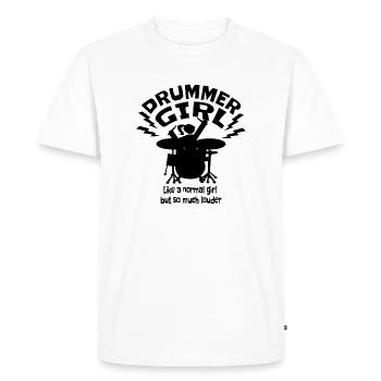 Drummer_Girl_Neu_2 - Men's Premium Organic T-Shirt - white - Front - Nico (187cm)