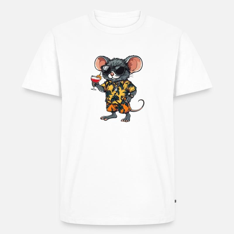 Maus Comic Sommer - Männer Premium Bio T-Shirt - Weiß