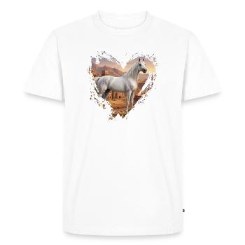 An Abbayan horse, Yemen and a heart - Men's Premium Organic T-Shirt - white - Front - Nico (187cm)