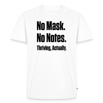 Sans masque sans aucun regret – Diagnostic tardif ND - T-shirt Premium bio Homme - blanc - Devant - Nico (187cm)