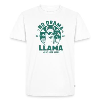 Pas de drame lama - T-shirt Premium bio Homme - blanc - Devant - Nico (187cm)