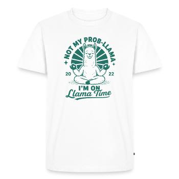 Ce n’est pas mon temps prob-llama lama - T-shirt Premium bio Homme - blanc - Devant - Nico (187cm)