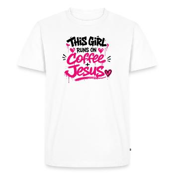 Coffee Jesus Graffiti - T-shirt Premium bio Homme - blanc - Devant - Nico (187cm)