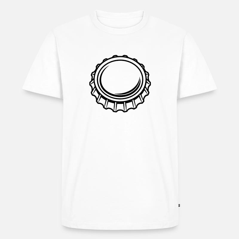 Flaschendeckel - Männer Premium Bio T-Shirt - Weiß
