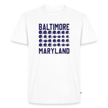 Baltimore, Maryland Football City Patriot - T-shirt Premium bio Homme - blanc - Devant - Nico (187cm)