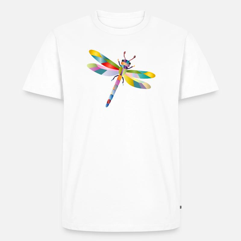 Bunte Libelle Regenbogen Stil - Männer Premium Bio T-Shirt - Weiß