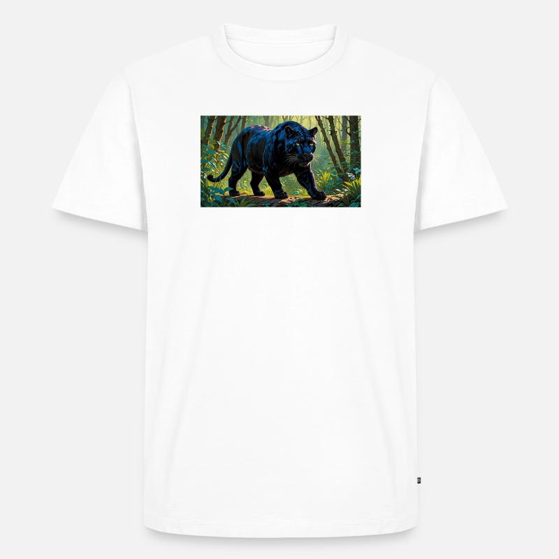 schwarzer panther - Männer Premium Bio T-Shirt - Weiß