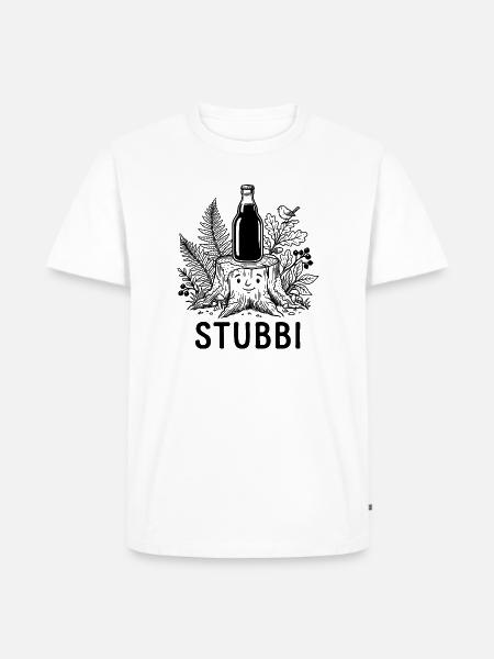 Lustiger Baumstumpf Stubbi Bier Natur - Männer Premium Bio T-Shirt - Weiß