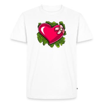 Resilient Heart - Men's Premium Organic T-Shirt - white - Front - Nico (187cm)