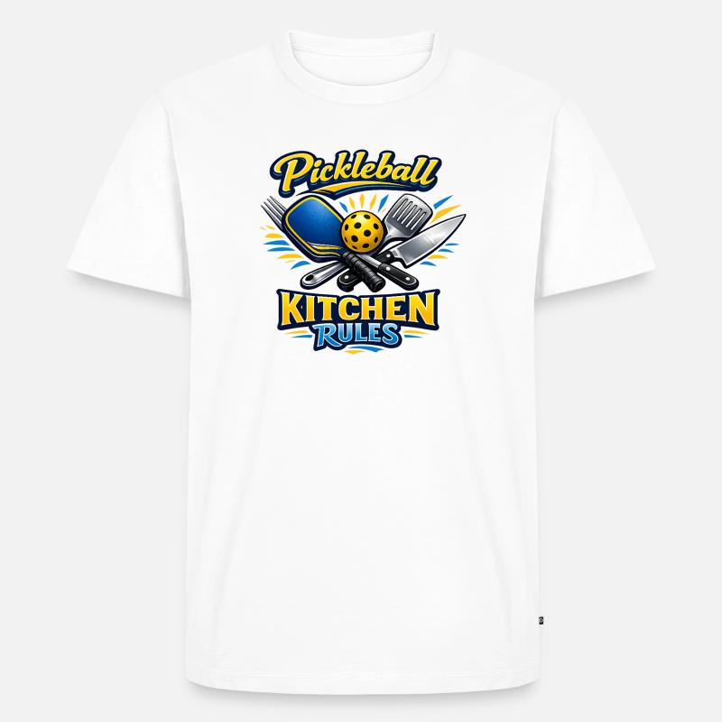 Pickleball Kitchen Rules - Männer Premium Bio T-Shirt - Weiß