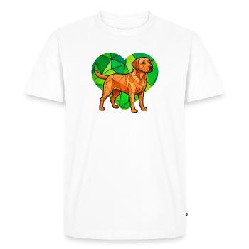 Art géométrique de cœur de labrador retriever cubiste - T-shirt Premium bio Homme - blanc - Devant - Nico (187cm)