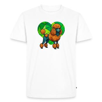 Motif de cœur en mosaïque de caniche géométrique - T-shirt Premium bio Homme - blanc - Devant - Nico (187cm)