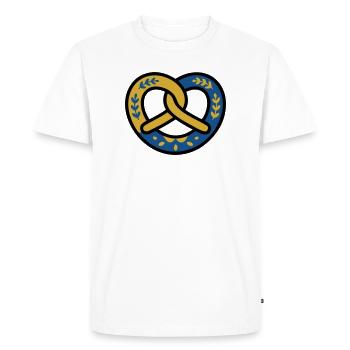 Motif de diamants de bretzel Bavaria Volksfest Munich - T-shirt Premium bio Homme - blanc - Devant - Nico (187cm)
