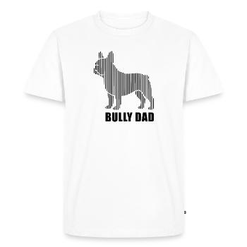 Père intimidateur – Silhouette du bouledogue français - T-shirt Premium bio Homme - blanc - Devant - Nico (187cm)