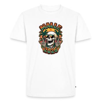 Malle 2026 Skull - T-shirt Premium bio Homme - blanc - Devant - Nico (187cm)
