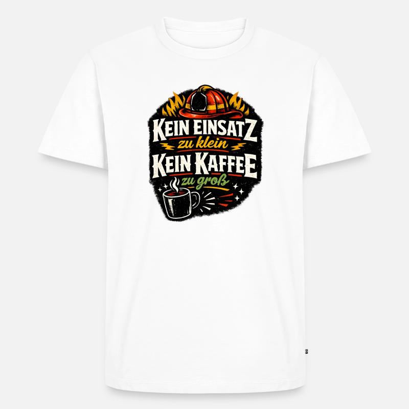 Kein Einsatz Zu Klein Kaffeeheld - Männer Premium Bio T-Shirt - Weiß