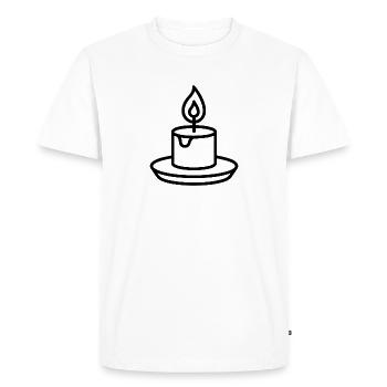 bougie - T-shirt Premium bio Homme - blanc - Devant - Nico (187cm)