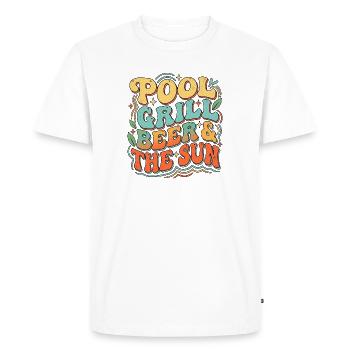 Fête à la Bière à la Piscine - T-shirt Premium bio Homme - blanc - Devant - Nico (187cm)