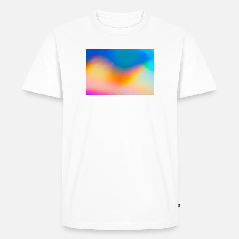 Farbwellen Gradientkulisse - Männer Premium Bio T-Shirt - Weiß