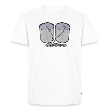 Téléphone en boîte de fer-blanc - T-shirt Premium bio Homme - blanc - Devant - Nico (187cm)